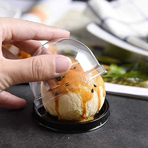 RAUVOLFIA 100 Pack 2 Inch Mini Cake Containers Clear Plastic Cupcake Box with Dome Lids for Chocolate Covered Cookies, Muffin, Mooncake and Other ...