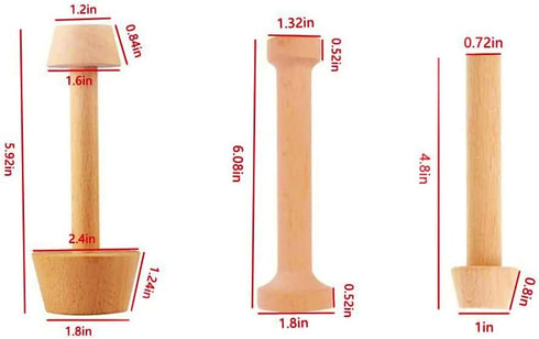 3 Pieces Wooden Tart Tamper Set Double Side Pastry Dough Tamper Egg Tarts Tamper Pastry Tools DIY Cake Pastry Tools for Making Egg Tart, Pasta, Ch...