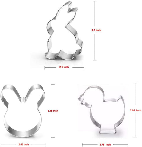 Easter Cookie Cutter Set - 7 piece - Egg, Carrot, Bunny, Flower, Chick, Bunny Face and Butterfly...