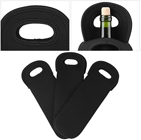 3 Pcs Wine Carrier Tote Bag Neoprene Insulated Travel Sleeves Wine Bottle Carry Tote Bottle Holder for Wine Beer Bottles Beverages Sports Water Bo...