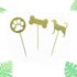 Morndew 24 PCS Gold Glitter Dog Palm and Bone Cupcake Toppers for Baby Shower Birthday Party Wedding Party Decorations...