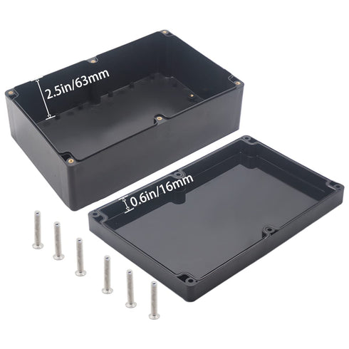 Watertight Junction Box, IP67 Waterproof Project Box Durable ABS Plastic Electronic Enclosure Case for DIY Electrical Project Black 9.06" x 5.91" ...