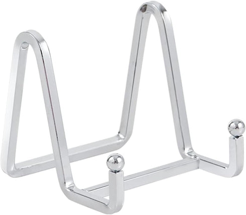 Plate Holder Easel Display Stand - 3 inch Metal Plate Stands for Display - Tabletop Picture Stand - Silver Iron Easels for Display Pictures | Phot...