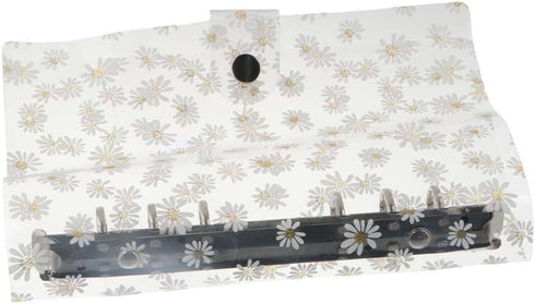 A6 PVC Binder Cover,Clear Daisy A6 Binder Cover Refillable Notebook Binder,Notebook Loose Leaf Binder with Snap Button,for Travel, Office Supplies...