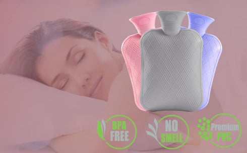 FORICOM Hot Water Bottle with Cover,Hot Water Bag for Pain Relief 2Liter,Heating Pad,Hand Warmer,Warming Bed.Classic.BPA Free,Close-Match(Green)...