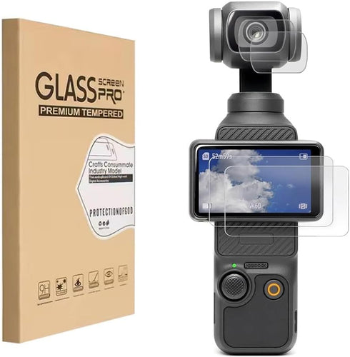 Lens Protector and Screen Protector for DJI Osmo Pocket 3 Accessories with Tempered Glass LCD Display Film 9H Hardness Anti-Scratch Anti-Bubble [2...