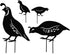 COHEALI 4Pcs Iron Cast Animal Stake Statue Rustic Quail Silhouette Quail Family Yard Black Metal Quail Art Garden Birds Silhouette Statue Lawn Bac...
