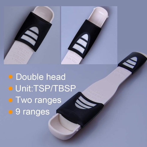 Adjustable Measuring Spoon White,Creative Double End Adjustable Scale, Eight Stalls Measuring Spoon,Measuring Dry/Semi-Liquid Ingredients,Metering...
