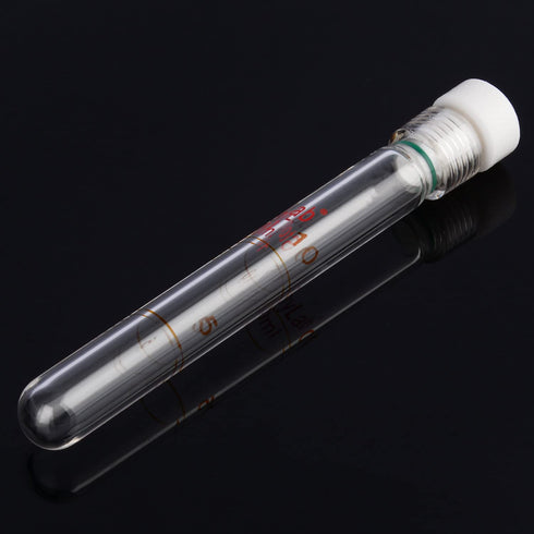 stonylab Glass Test Tube with PTFE Cap, Thicken Borosilicate Glass Reusable Round Bottom Graduated Pressure Resistant Colorimetric Tubes Culture T...
