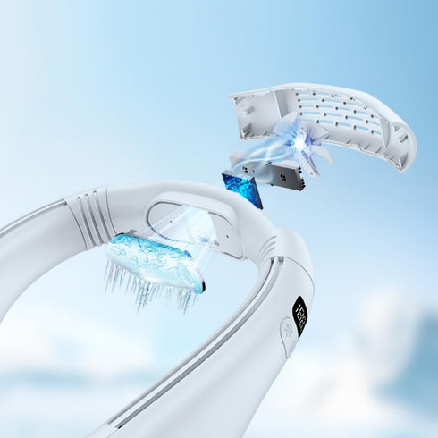 Neck Air Conditioner, 5000mAh Portable Neck Fan with Semiconductor Cooling Airflow Bladeless USB Neck Fans Portable Rechargeable with 3 Speeds, LE...