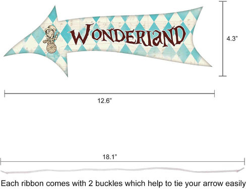 Alice in Wonderland Party Decorations, Mad Hatter Tea Party Supplies, Arrow Hanging Signs Pack of 10(Double-Sided Design)...