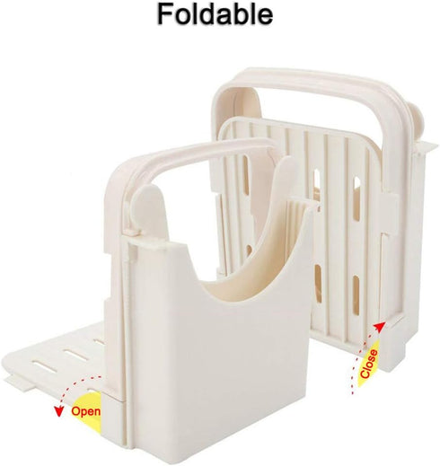 Bread Slicer Foldable Bread Cutting Guide with 5 Slice Thicknesses Mold, Bread Bagel Loaf Sandwich Cutter Slicer...