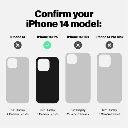 Incipio Idol Series Case for iPhone 14 Pro, Minimalist and sustainable protection - Black/Clear (IPH-2025-BLKC)...