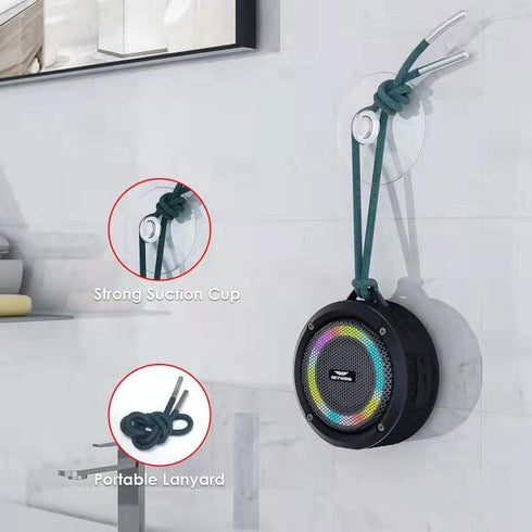 Bluetooth Shower Speaker, Soundace S6 IPX7 Waterproof Portable Speaker with Suction Cup Hook Lanyard TWS RGB Lights,Wireless Mini Speaker for Bike...