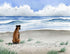 Boxer at the Beach Art Print by Watercolor Artist David J Rogers....