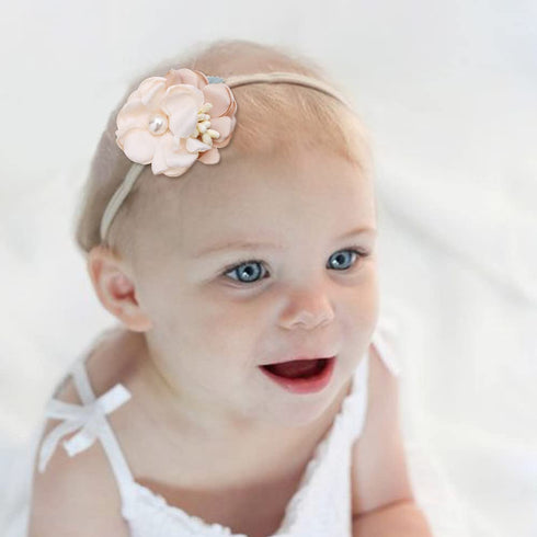 cherrboll 4pcs Baby Girl Flower Headbands, Super Soft & Stretchy Nylon Floral Hairbands for Newborn Toddler...