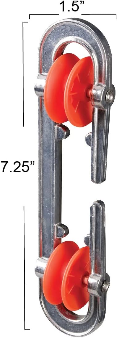 Household Essentials Metal Clothesline Spreader, Prevents Tangling and Twisting Clotheslines, Rust-Resistant, Silver and Red...