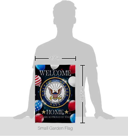 Breeze Decor Welcome Home Navy Garden Flag Armed Forces USN Seabee United State American Military Veteran Retire Official House Decoration Banner ...