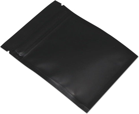 PABCK 100 Pcs Matte Black 4.7x7 inch (Inside Size 4.1x5.7 inch) Front Window Resealable Foil Zipper Lock Pouch for Zip Reclosable Lock Food Storag...