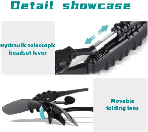 Yoidesu Wireless Bluetooth Sunglasses, Polarized Lenses Music Sunglasses for Men and Women, Glasses Open Ear Music Eyewear Sports Sunglasses for O...