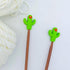 2 Pcs Green Cactus Knitting Needle Stoppers, Silicone Needle Point Protectors Small Knitting Tip Protectors Needle End Caps for Knitting Accessori...