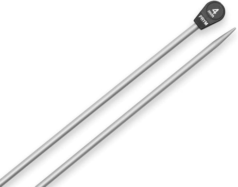 Prym 16" Single Point Aluminum, 4mm Knitting Needles, 40cm, Grey 2 Count......