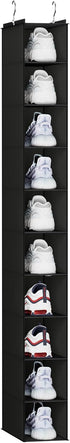 Hanging Shoe Organizer, 10-Shelf Closet Shoe Organizers, Hanging Shoe Storage, Black...