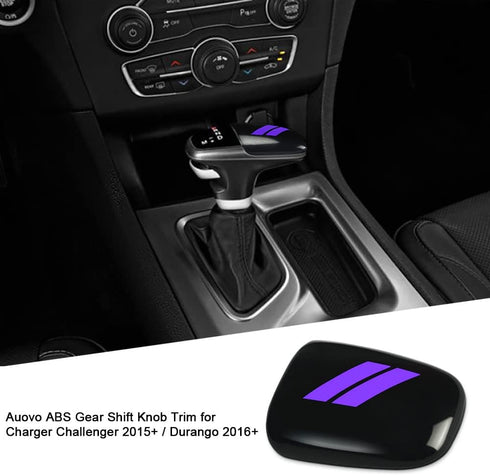 auovo Gear Shift Knob Trim for Charger Accessories Challenger 2015-2023 / Durango 2016-2023 ABS Interior Decoration Gear Shifter Cover (Purple)...