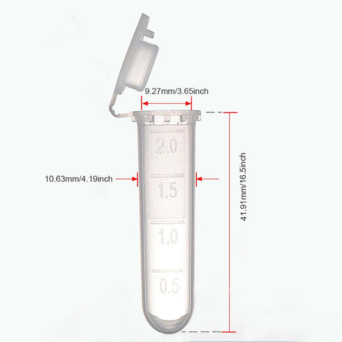2ml Microcentrifuge Tube - PCR Tube with Flat Cap(1000pcs),Graduated-Polypropylene Plastic...