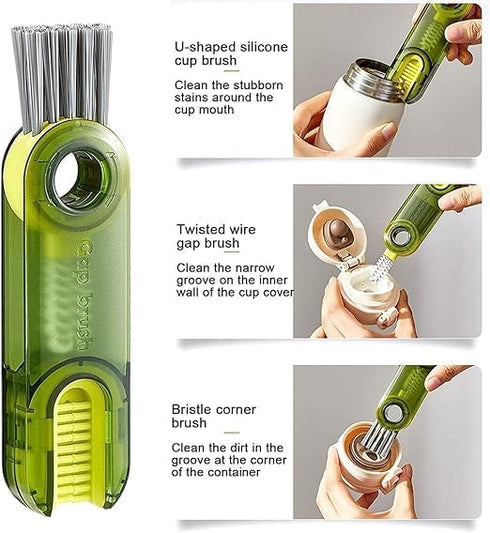 3 in 1 Cup Lid Gap Cleaning Brush, Bottle lid Cleaning Brush, Tiny Bottle Cup Lid Straw Cleaner Tools Home Kitchen Cleaning Tools Multi-Functional...