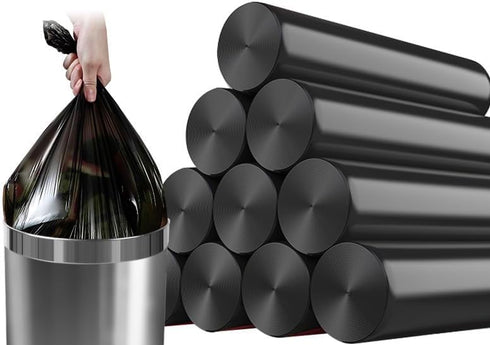Garbage Bags 2.6 Gallon Flat Top Thickened Elastic Trash Bags 3 Gallon for Bathroom, Bedroom, Kitchen, Office and Living Room Black (120 Count)...