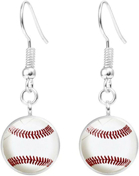 4 PCS Baseball Jewelry for Sports, Baseball Necklace Earrings Bangle Set...