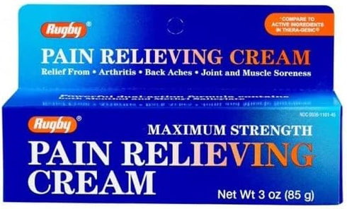 Rugby Maximum Strength Pain Relieving Cream, 3oz. Per Tube (3 Pack)...