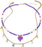 2 Pcs Heart Choker Necklace Colorful Beads Layered Necklace Friendship Y2K Beach Costume Jewelry Gifts for Women...