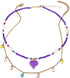 2 Pcs Heart Choker Necklace Colorful Beads Layered Necklace Friendship Y2K Beach Costume Jewelry Gifts for Women...