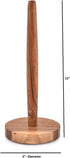 NIRMAN Acacia Wood Paper Towel Holder Decorative Countertop Standing Rolls Holder for Kitchen, Toilet, Pantry and Bathroom (5" x 5" x 12")...