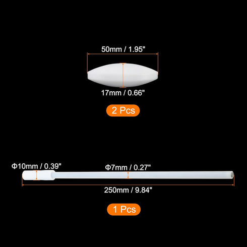 MECCANIXITY 1 Set Magnetic Stirrer Mixer Stir Bar Set, with 2pcs Olive Shape and 1pcs Straight Retriever Coating Magnet for Laboratory...