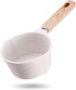 JUSTUP Mini Egg Pan & Omelet Pan,4.3 Inch Milk Pan with Wooden Long Handle,Small Frying Pan Suitable for Breakfast,PFOA Free (White)...