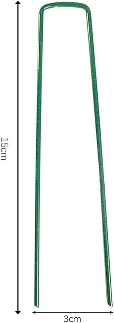 Garden Pegs Pins Ground Stakes Staples Spikes U Shaped Landscape Securing Nail Pin Lawn Fabric Netting Matting 6Inch 20PCS...