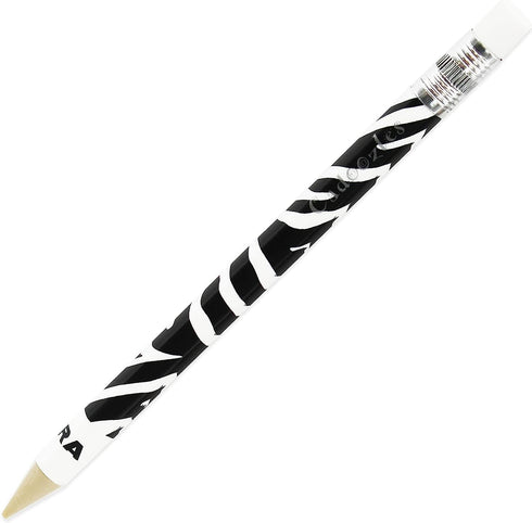 Zebra Cadoozle Mini Mechanical Pencil - 0.7mm Lead - Novelty Zebra Animal Print - Pack of 10...