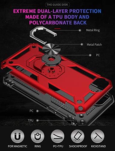 Korecase Designed for iPhone SE 3 (2022) Case/iPhone SE (2020) Case, Full Body RuggedMilitary Protection Shockproof Cover with Built-in Ring Kicks...
