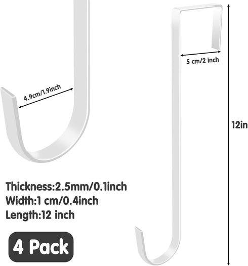 Pool Pole Hanger Hooks for Fence, No Drill White Pool Fence Hooks for Swimming Pool Equipment, Skimmers, Vacuum Hose, Brushes, Leaf Rakes, Garden ...