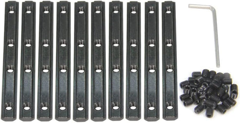 10PCS Black Straight Line Inside Connector Joint Bracket Length 3.9 Inch with M5 Screws for 6mm T Slot Aluminum Extrusion Profile 2020 Series...