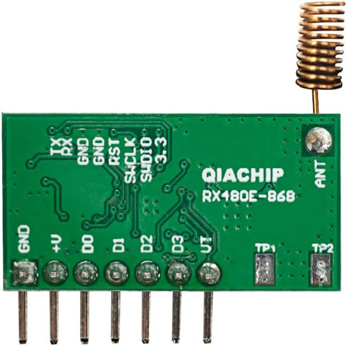 QIACHIP 6 pcs RX480E-868 Modules 868mhz rf Transmitter and Receiver 2-in-1 Wireless Module 4-Channel Decoding Output 400m 1300feet Long-Distance T...