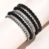 COLORFUL BLING 5-6Pcs Imitation Pearl Stretch Bracelet Set for Women Gold Beaded Flat Strand Stackable Crystal Rhinestone Layered Bracelet for Wom...