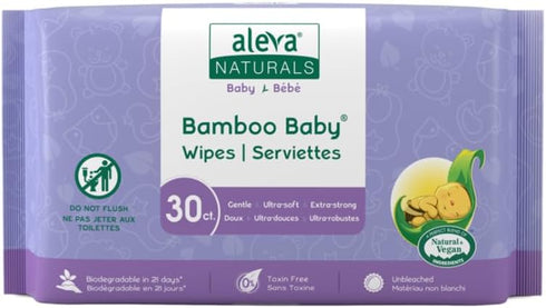 Aleva Naturals Bamboo Baby Travel Wipes - 30ct...