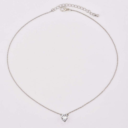 Women Simple Choker Heart Choker Pendant Necklace Trendy Necklace Bridal Necklace Jewelry for Women (SILVER)...