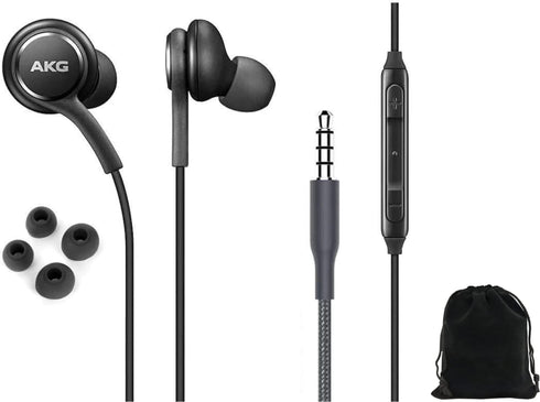 2023 OEM Earbuds Stereo Headphones for Samsung Galaxy S10 S10e Plus A31 A71 Cable - Designed by AKG - with Microphone and Volume Buttons (Black) w...