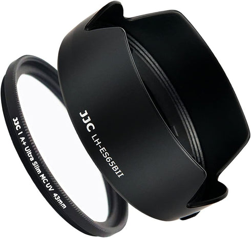 RF 50mm Petal Reversible Lens Hood & UV Filter Kit Fit for Canon RF 50mm f/1.8 STM Lens Replaces Canon ES-65B Hood on Canon EOS R6 R5 RP R Cameras...