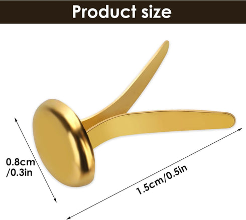 100PCS Brads Paper Fasteners Brass Brads Round Fasteners Mini Metal Brads for Kids Craft Art Crafting School Project Brass Fasteners Decorative Pa...